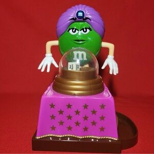 M&M's Fortune Teller Candy Dispenser Green Pop-Up Dice Bubble 2008 By Mars